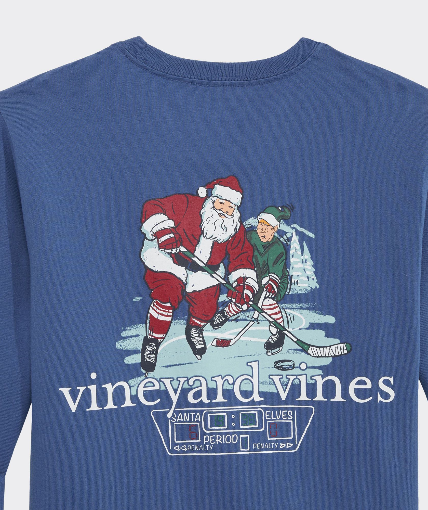 Boys' Santa Hockey Long-Sleeve Pocket Tee