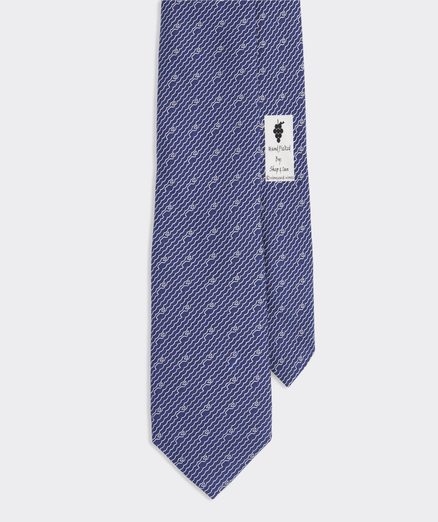 OUTLET Whale Wave Printed Silk Tie