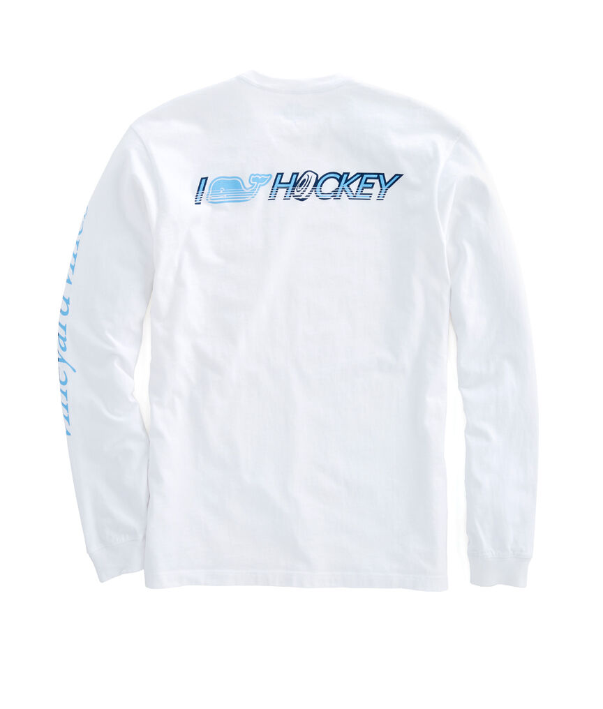Men's Vineyard Vines White Seattle Kraken Hockey Helmet Pocket Long Sleeve T-Shirt Size: Extra Large