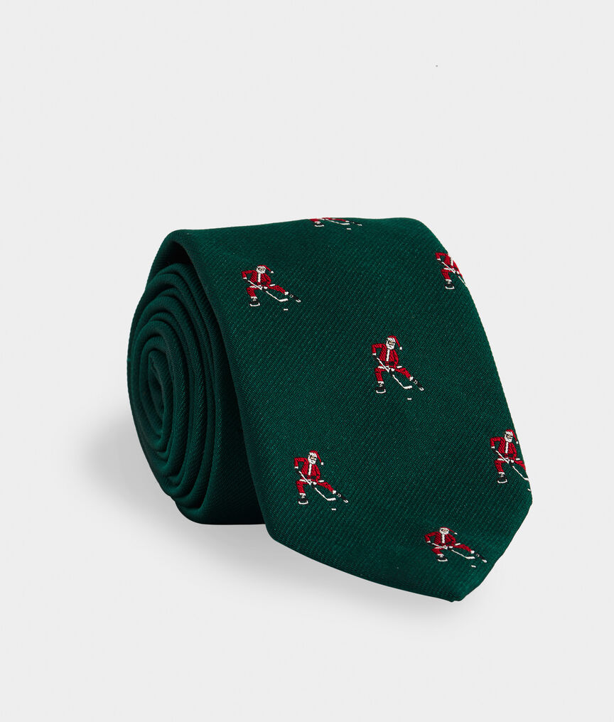 Santa Hockey Woven Kennedy Tie