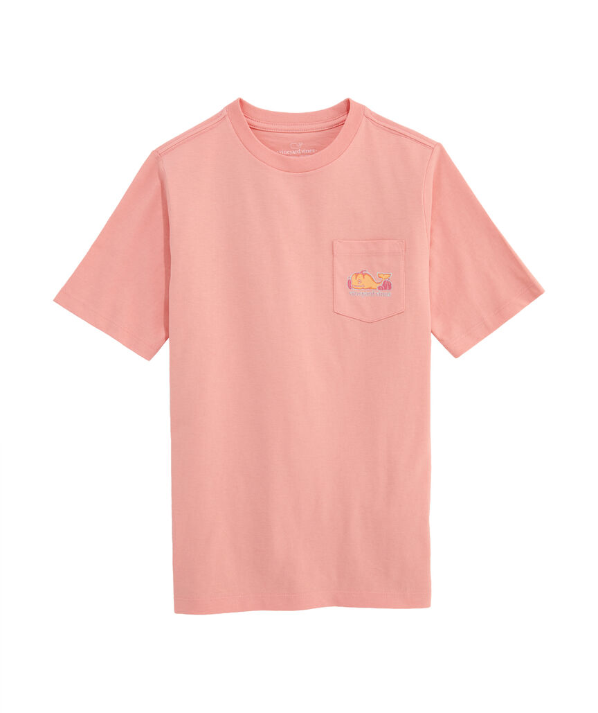 OUTLET Kids' Glitter Pumpkin Whale Short-Sleeve Pocket Tee