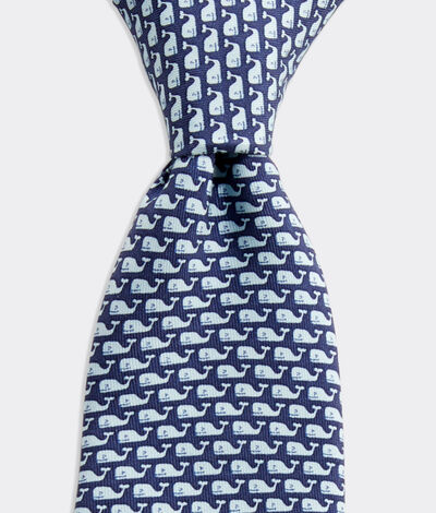 Vineyard Vines Boys' Vineyard Whale Printed Neck Tie (Blue) (Size: Boys') (100% Silk)