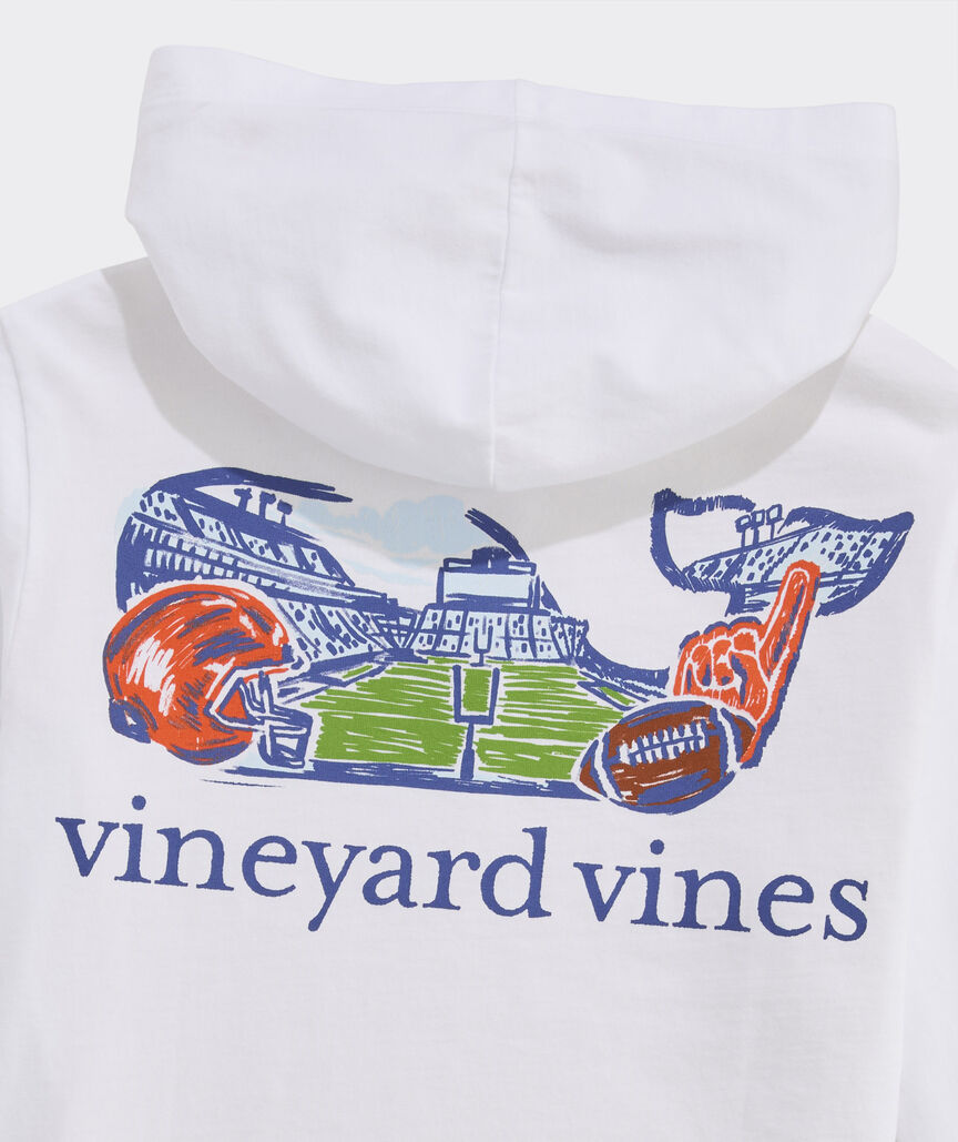 Boys' Football Field Whale Cotton Hoodie Tee