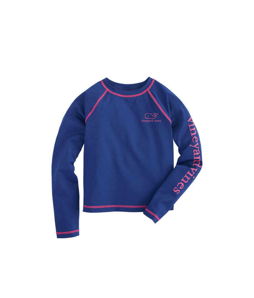 Shop Girls LongSleeve Vintage Whale Rash Guard at vineyard vines