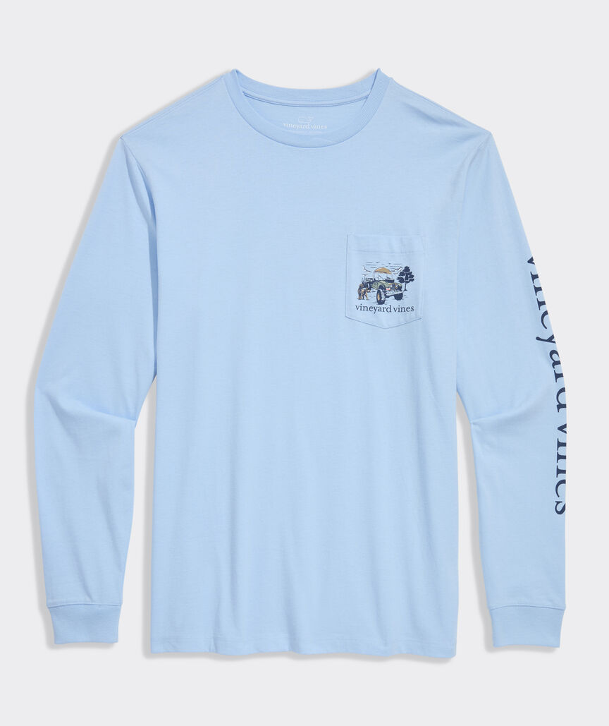 Autumn Truck & Dog Long-Sleeve Pocket Tee