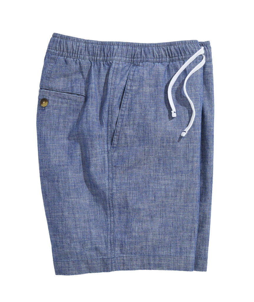 OUTLET 7 Inch Pull-On Chambray Shorts