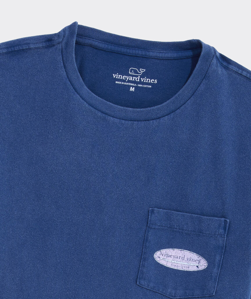 Drift-Dye Distressed Surf Logo Short-Sleeve Pocket Tee