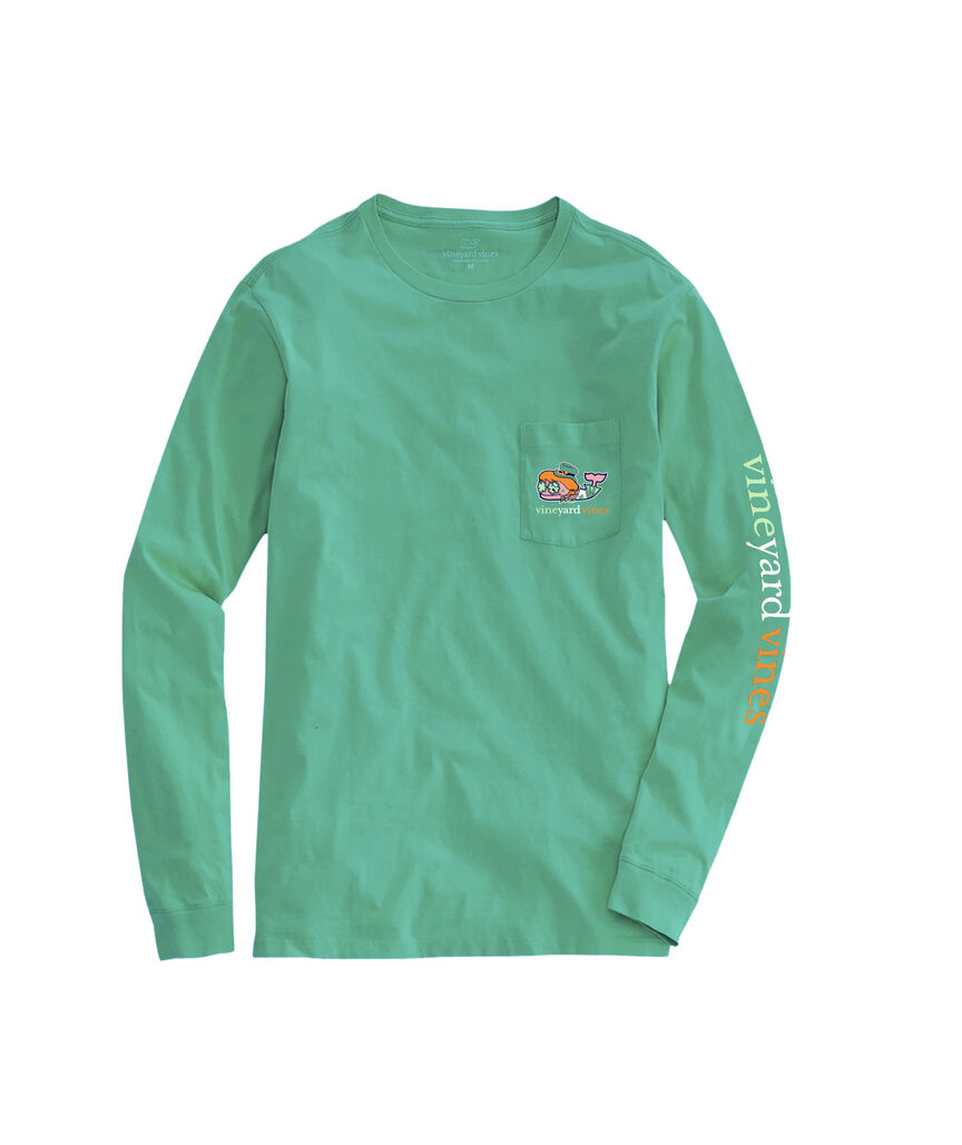 OUTLET Women's St. Paddy's Day Whale Long-Sleeve Pocket Tee