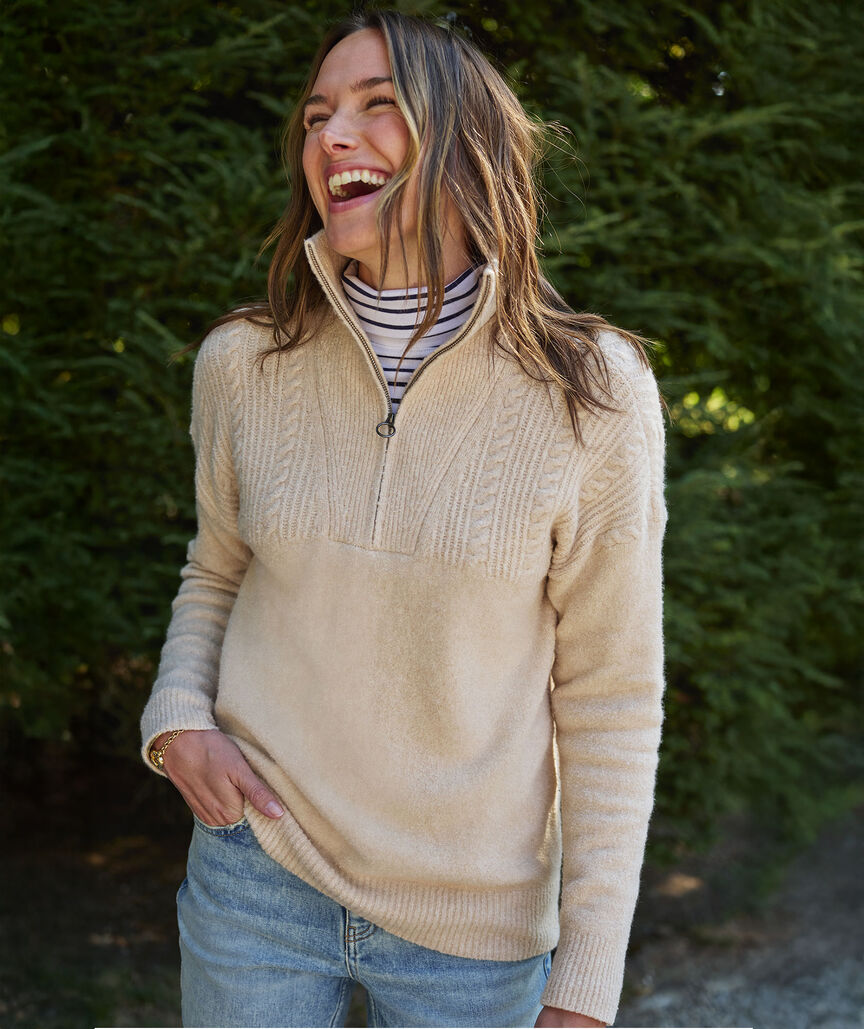 Boucle Quarter-Zip Sweater