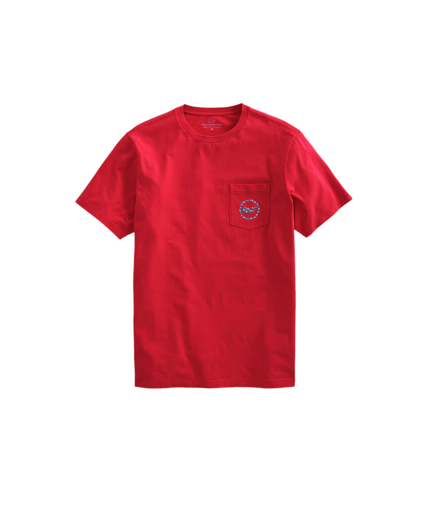 OUTLET Holiday Patchwork Whale Dot Short-Sleeve Pocket Tee