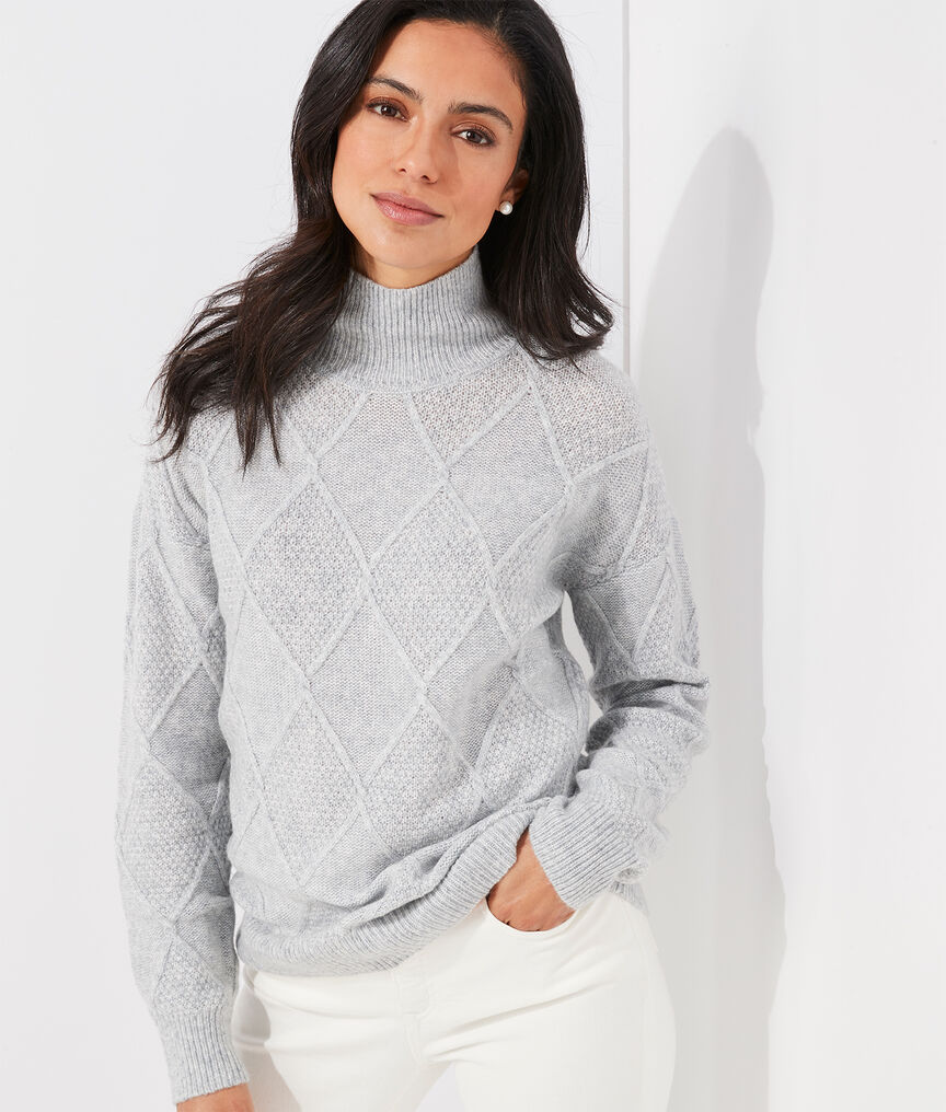 Aran Stitch Mockneck Sweater