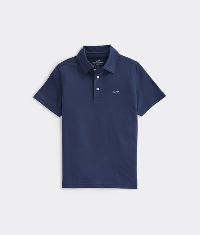 Vineyard Vines Boys' Solid Sankaty Polo Shirt (Blue) (Size: Medium)