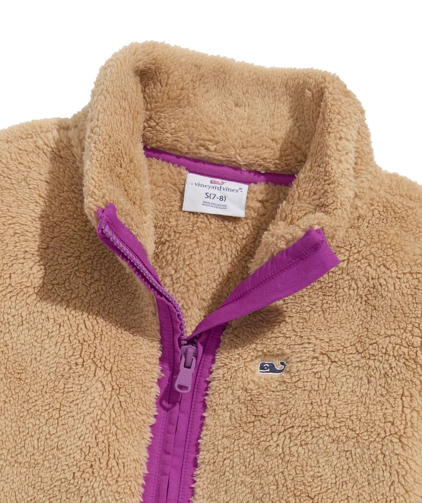 OUTLET Girls' Plush Fuzzy Full-Zip Jacket