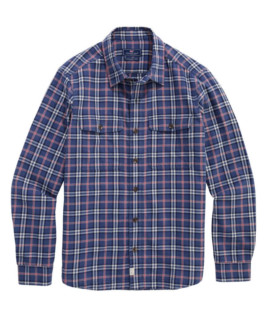 OUTLET Cotton Twill Plaid Shirt Jacket