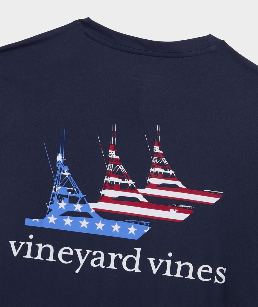 Performance Sportfisher USA Flag Long-Sleeve Harbor Tee