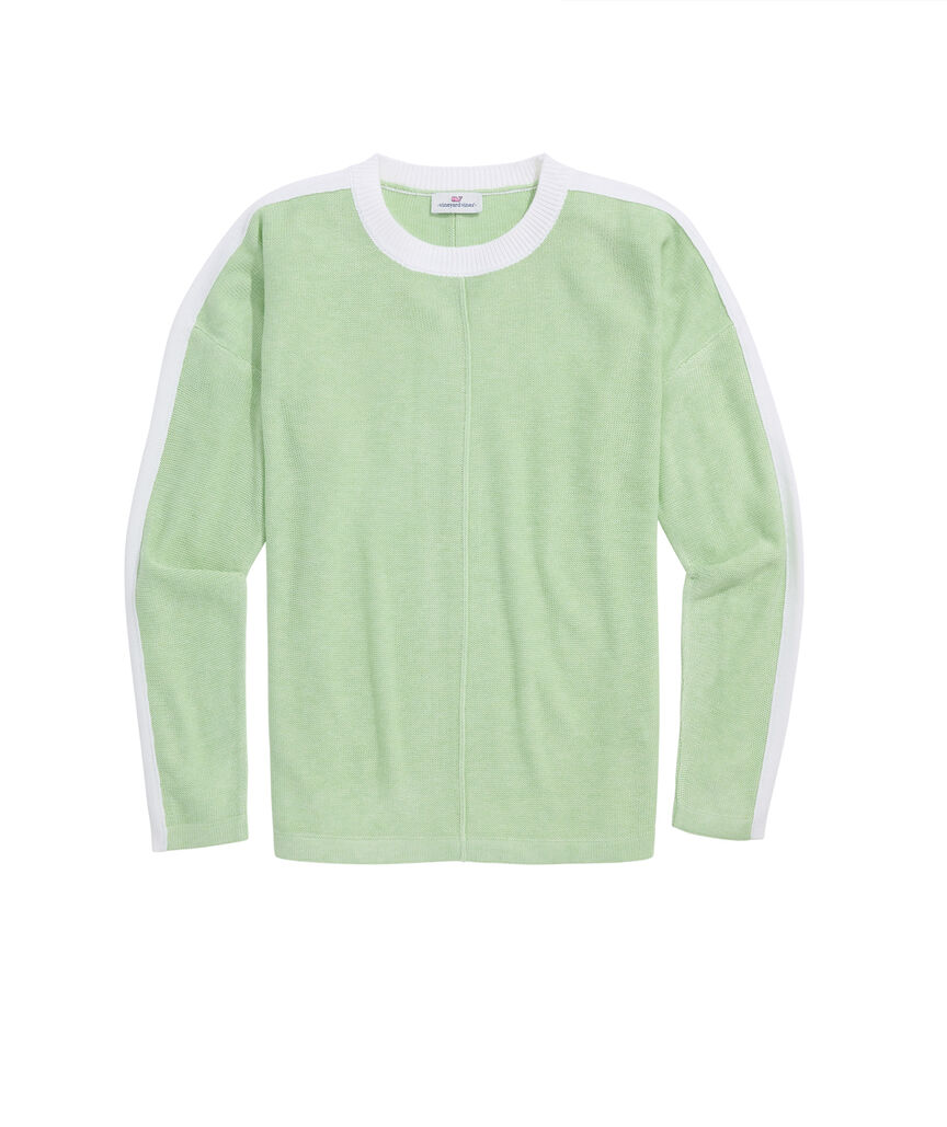 OUTLET Stripe Sleeve Crew Sweater