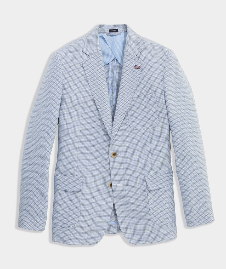Blue Lagoon Tattersall Linen Vos Sport Coat