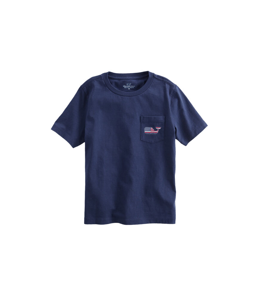 OUTLET Kids' Americana Whale Short-Sleeve Pocket Tee