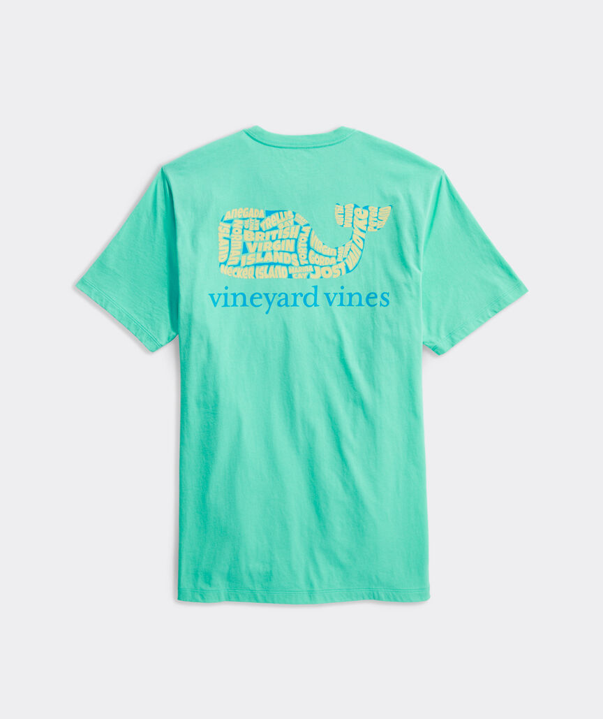 BVI Island Names Whale Short-Sleeve Pocket Tee