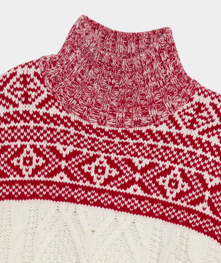 Fair Isle Fisherman Mockneck Sweater