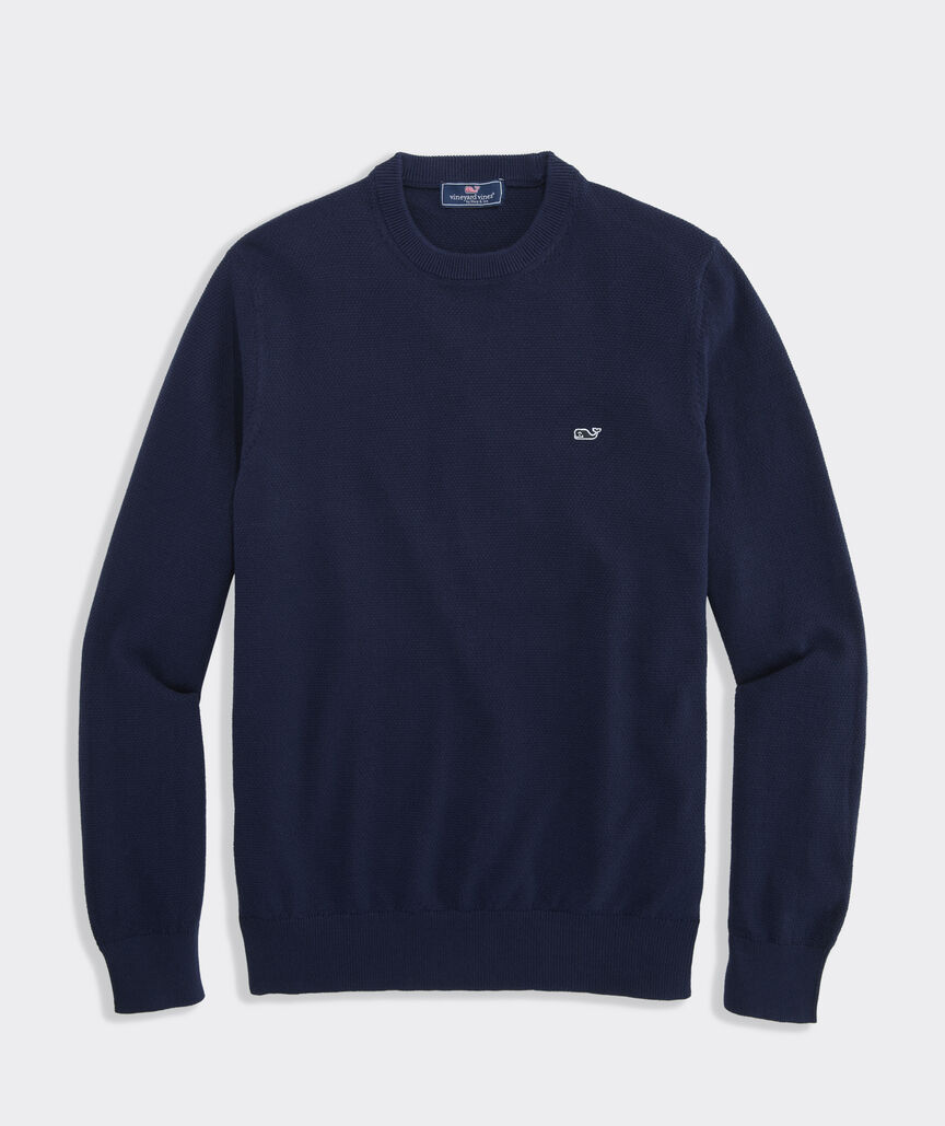 Textured Cotton Crewneck