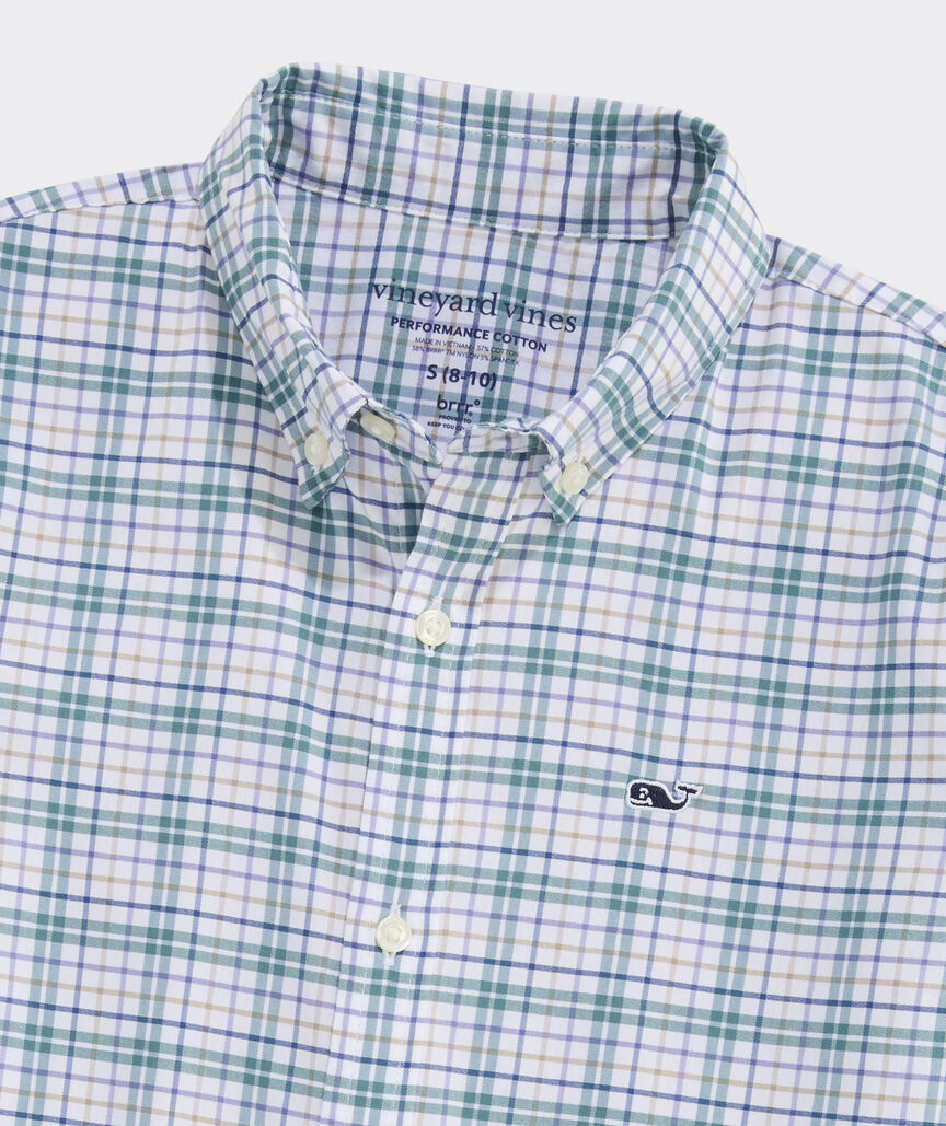 Boys' Performance Cotton Check Shirt