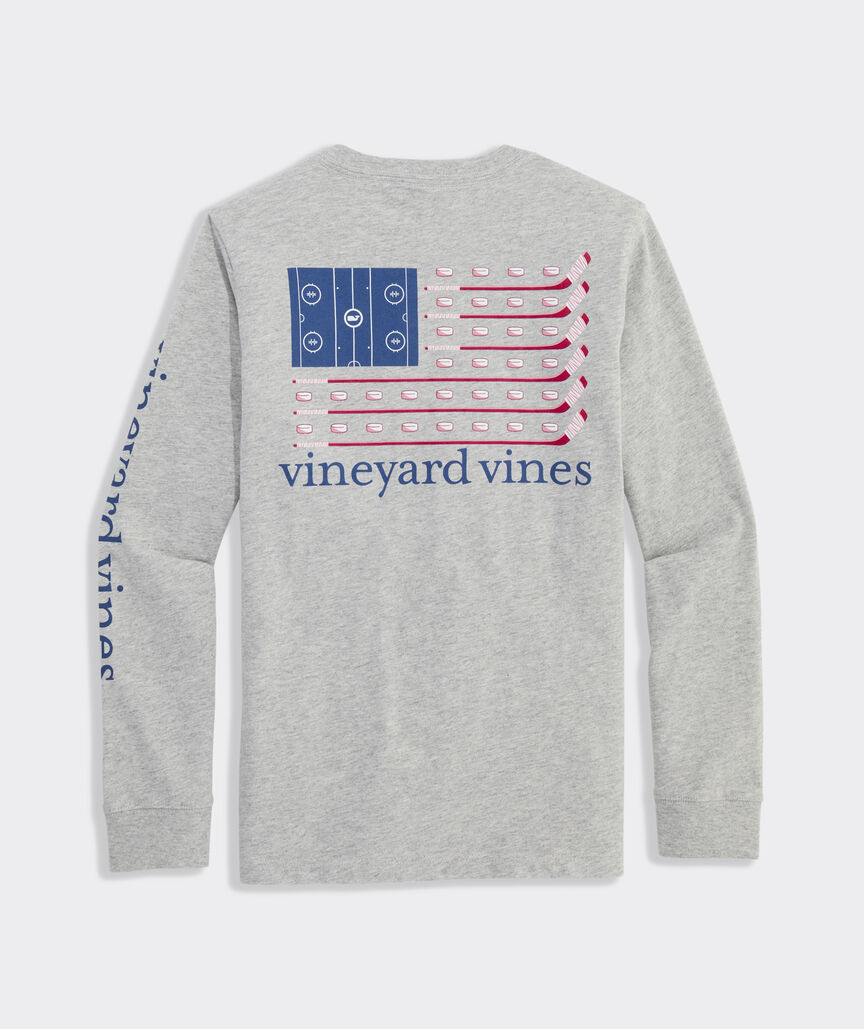 Boys' USA Hockey Flag Long-Sleeve Pocket Tee