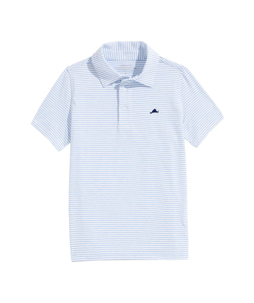 OUTLET Boys' Martha's Vineyard Performance Bradley Stripe Sankaty Polo