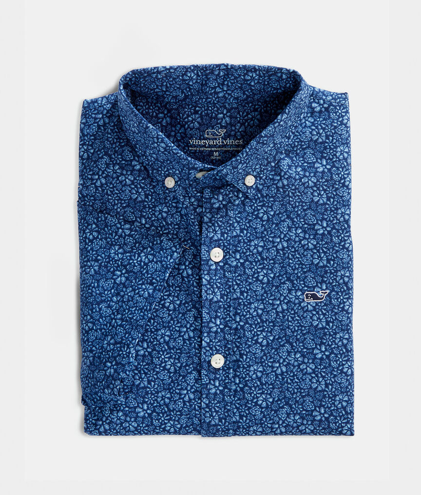 Boys' Waterway Whale Short-Sleeve Button-Down Shirt