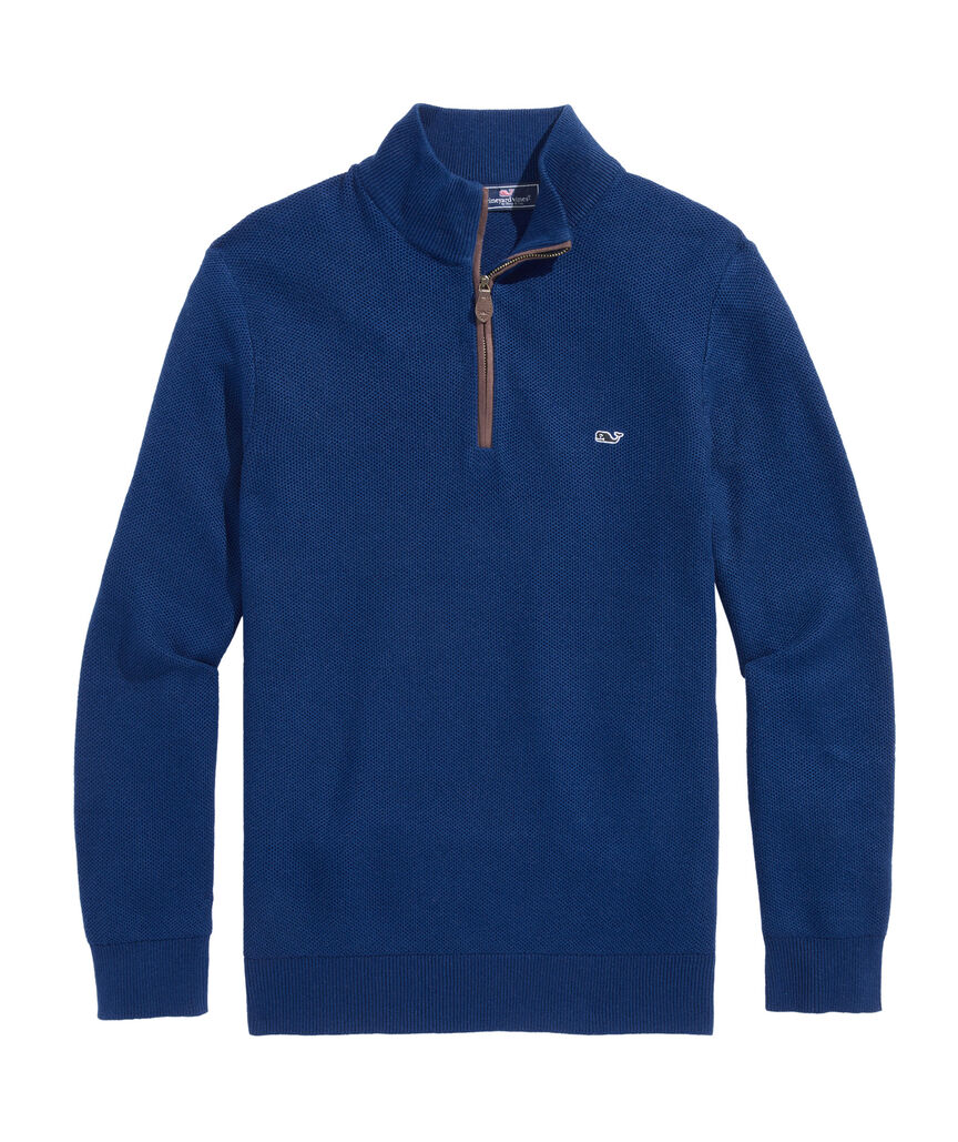 OUTLET Honeycomb Quarter-Zip Sweater