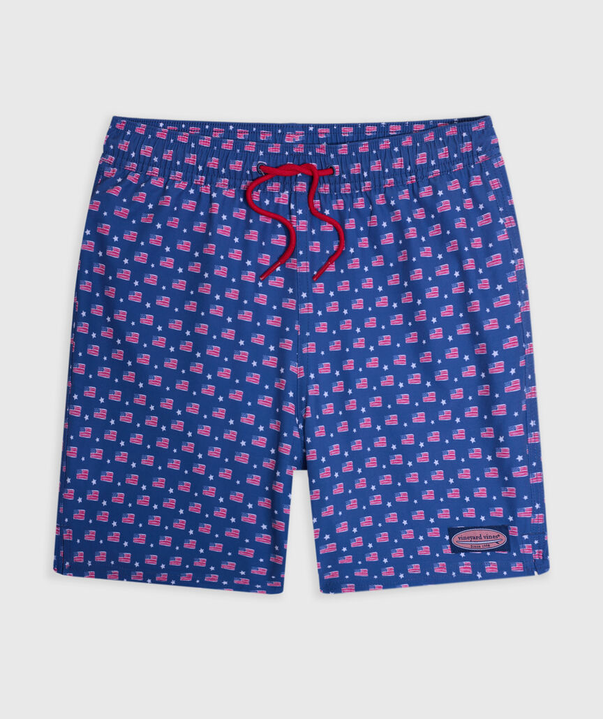 OUTLET Boys' Flags & Stars Chappy Swim Trunks