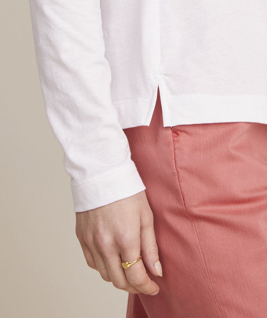 Pima Cotton Long-Sleeve Crewneck Tee