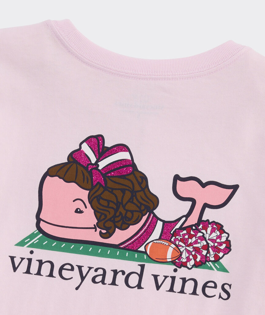 Girls' Cheer Football Field Whale Short-Sleeve Pocket Tee