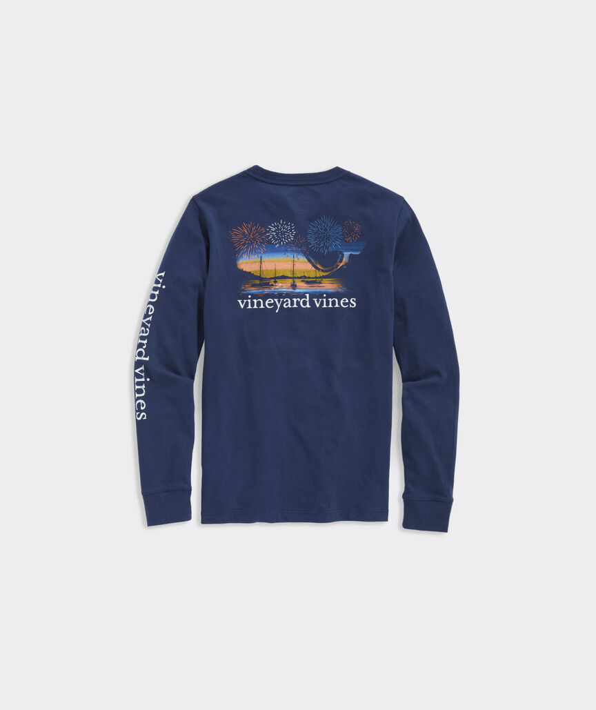 Boys' Fireworks Sunset Glow-In-The-Dark Long-Sleeve Pocket Tee