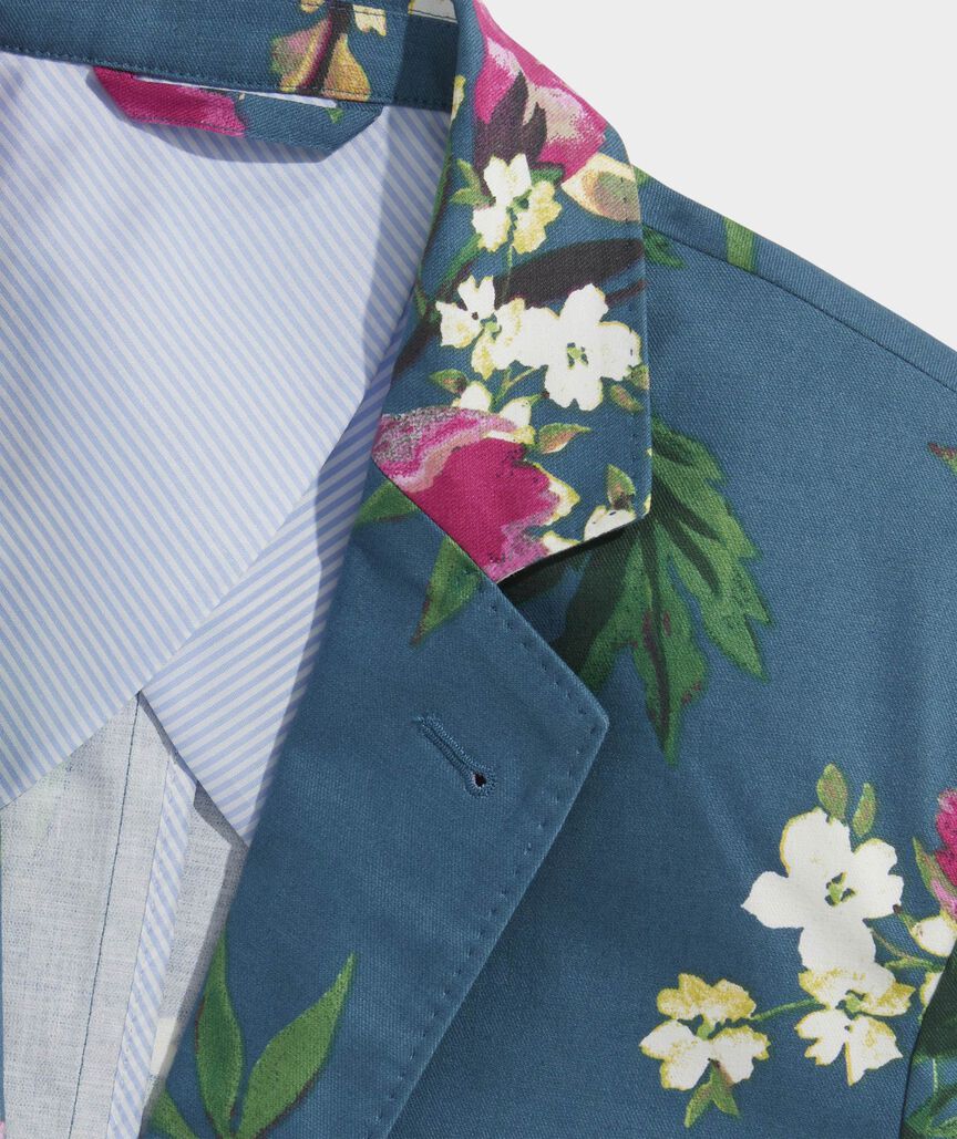 Kentucky Derby Cotton-Linen Floral Blazer