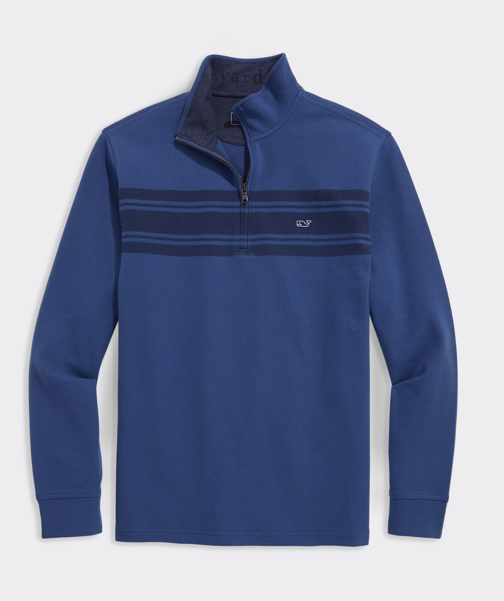 thumbnail image 2 of Vineyard Vines Breton Stripe Saltwater Quarter-Zip, Timber, Large 2 of 11