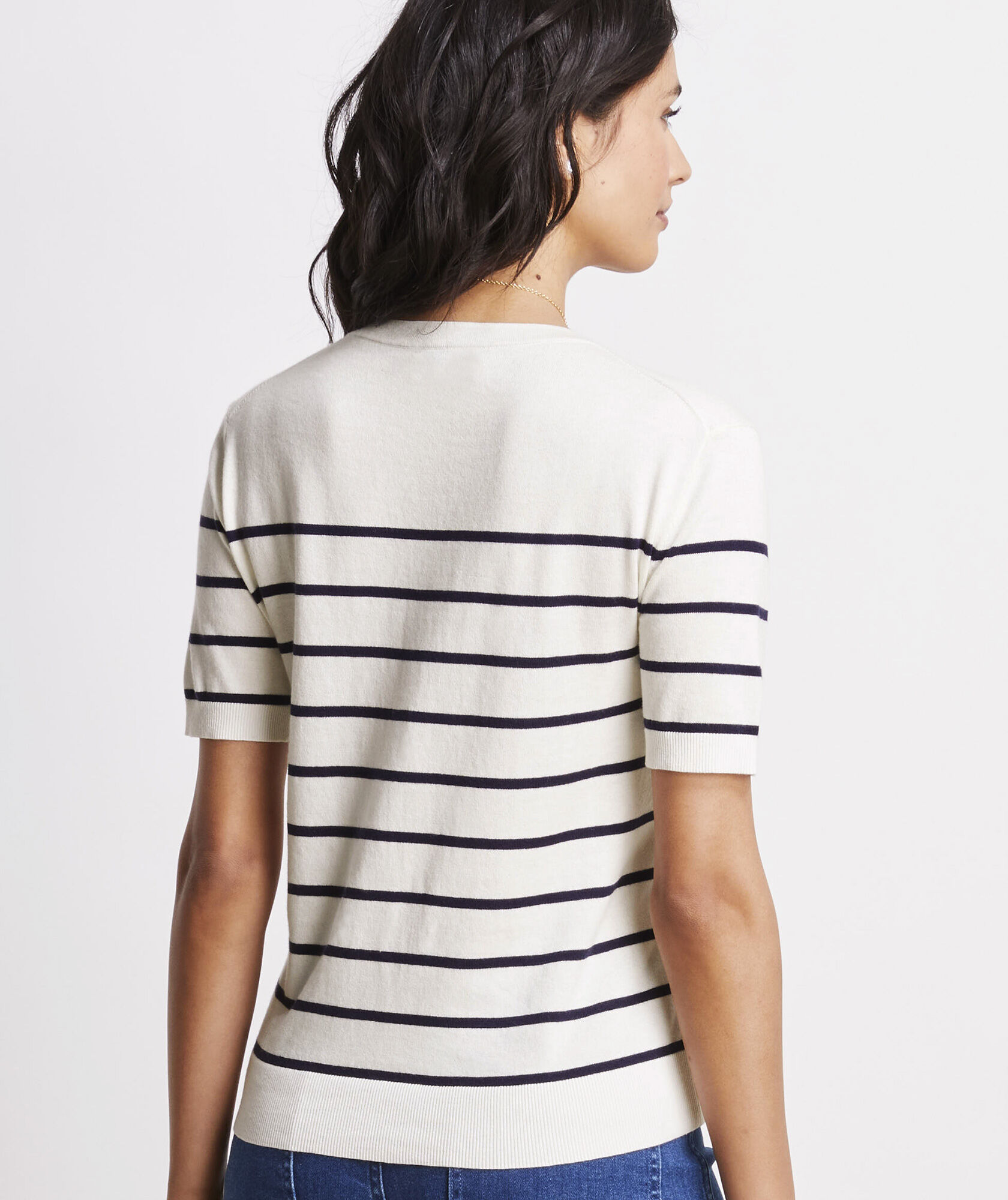 Shop Striped Luxe ShortSleeve Sweater at vineyard vines