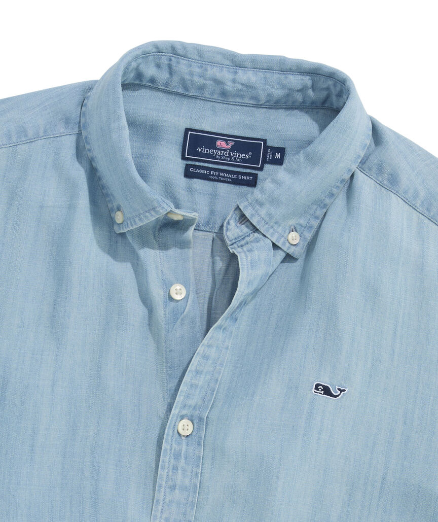 OUTLET Tencel Chambray Short-Sleeve Shirt
