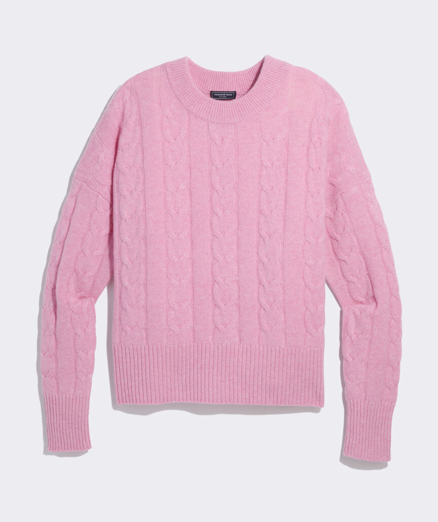 Cashmere Cable Crewneck Sweater