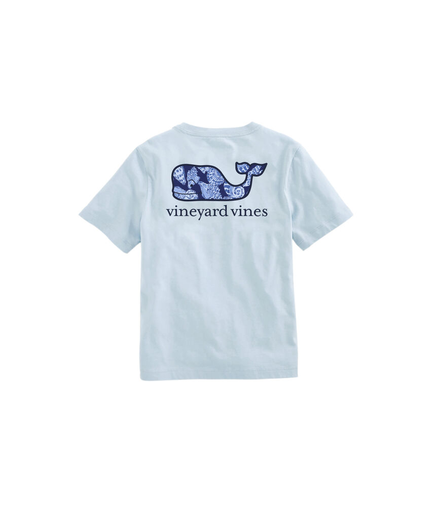 OUTLET Boys' Seashell On Stripe Whale Short-Sleeve Pocket Tee