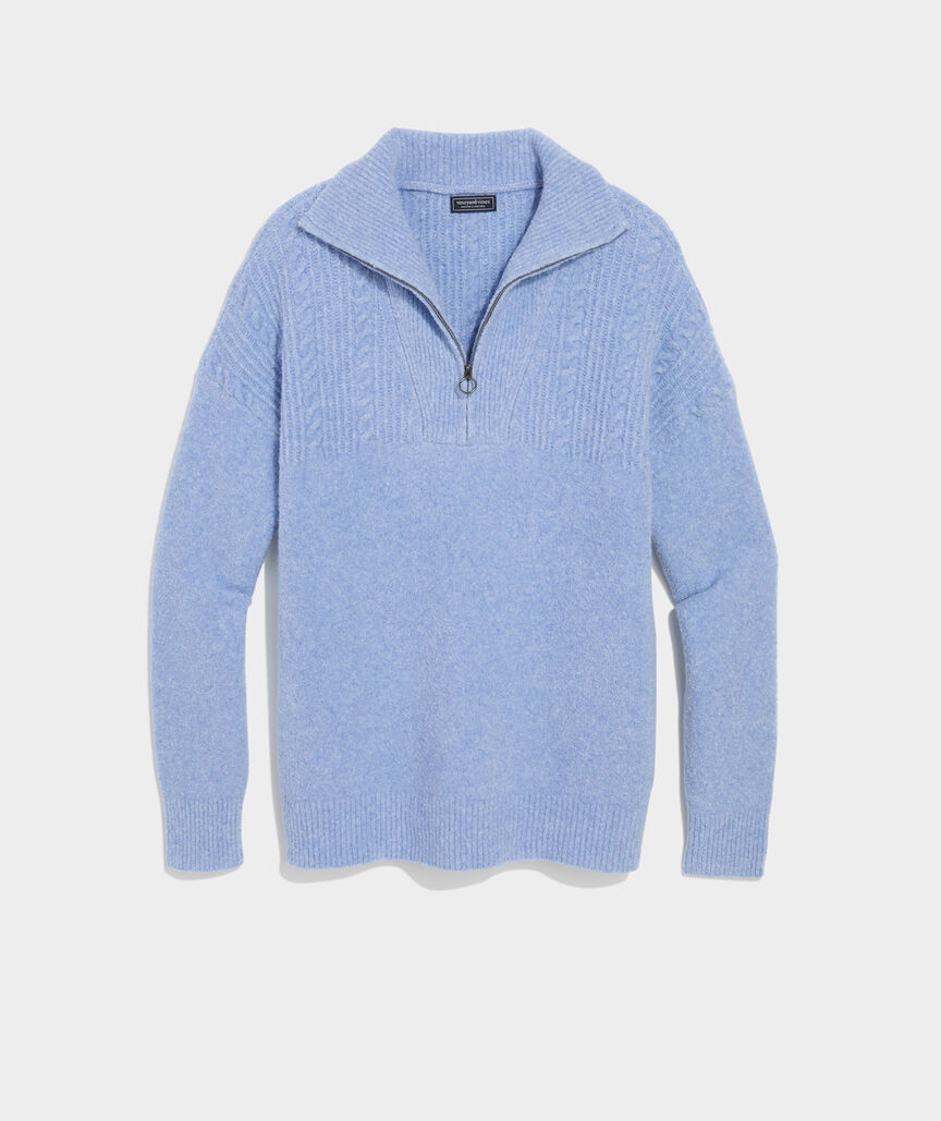 Boucle Quarter-Zip Sweater