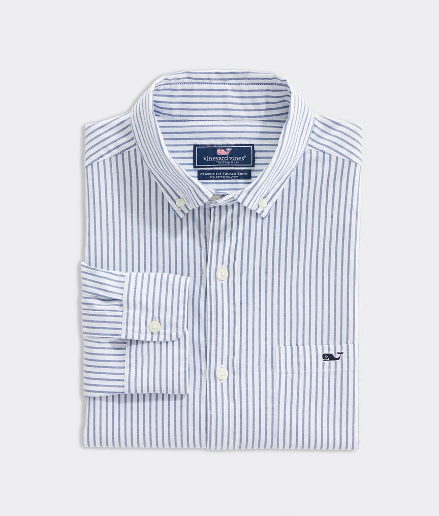 Big & Tall Pinpoint Oxford Stripe Tucker Shirt