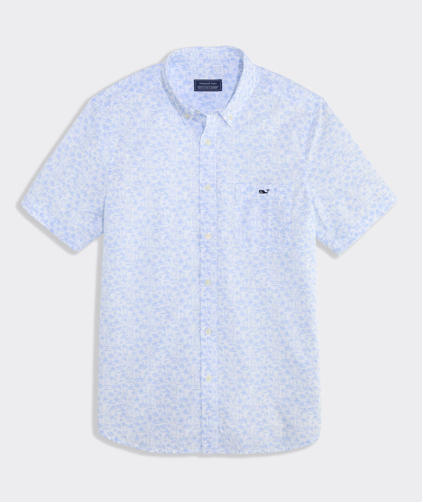 Kentucky Derby Medley Cotton Madras Short-Sleeve Shirt