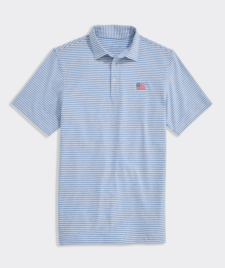 American Flag Performance Winstead Stripe Sankaty Polo