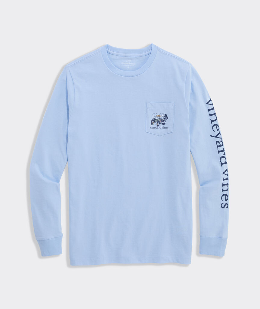 Boys' Autumn Truck & Dog Long-Sleeve Pocket Tee