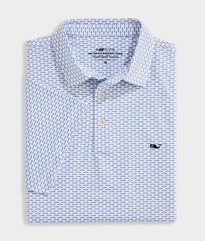 Vineyard Vines Performance Printed Sankaty Polo (Micro Barracuda) (Size: L)