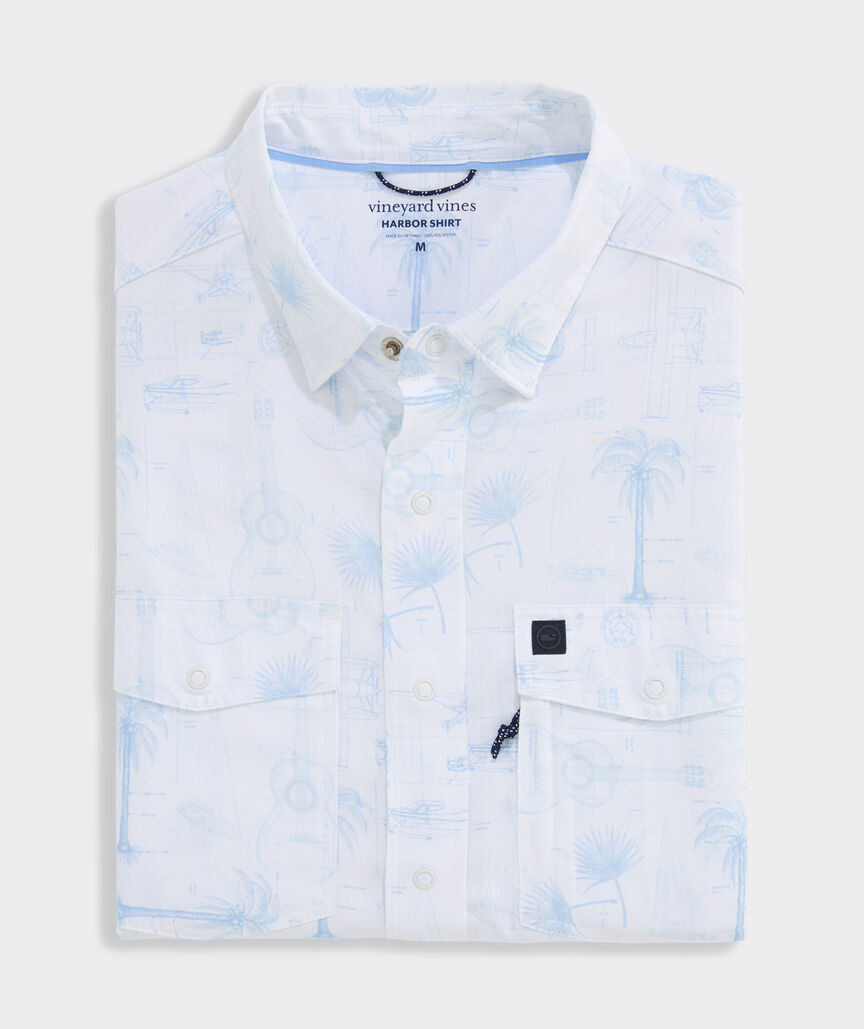 Performance Blueprint To Paradise Short-Sleeve Harbor Shirt