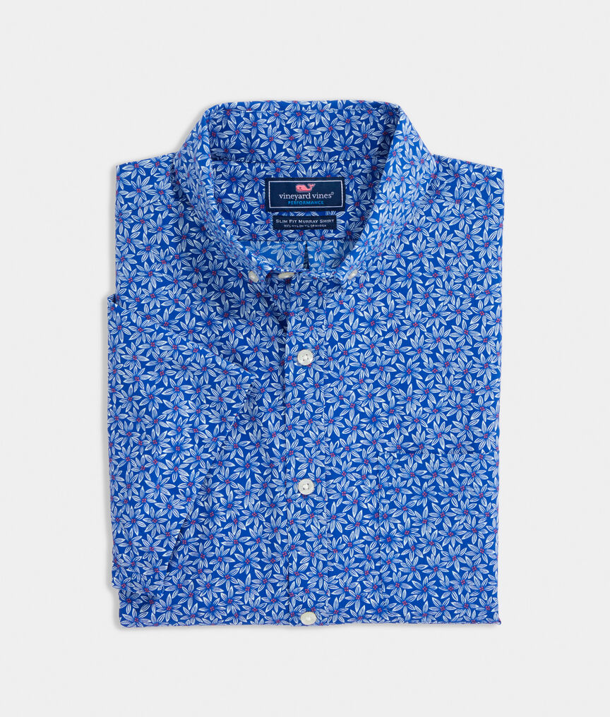 Big & Tall Classic Fit Hope Floral Short-Sleeve On The Go Performance Murray Button-Down Shirt
