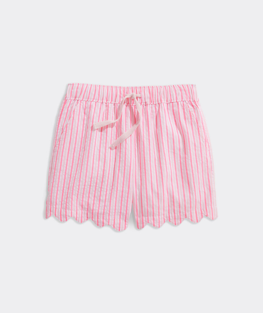 Girls' Seersucker Scallop Pull-On Shorts
