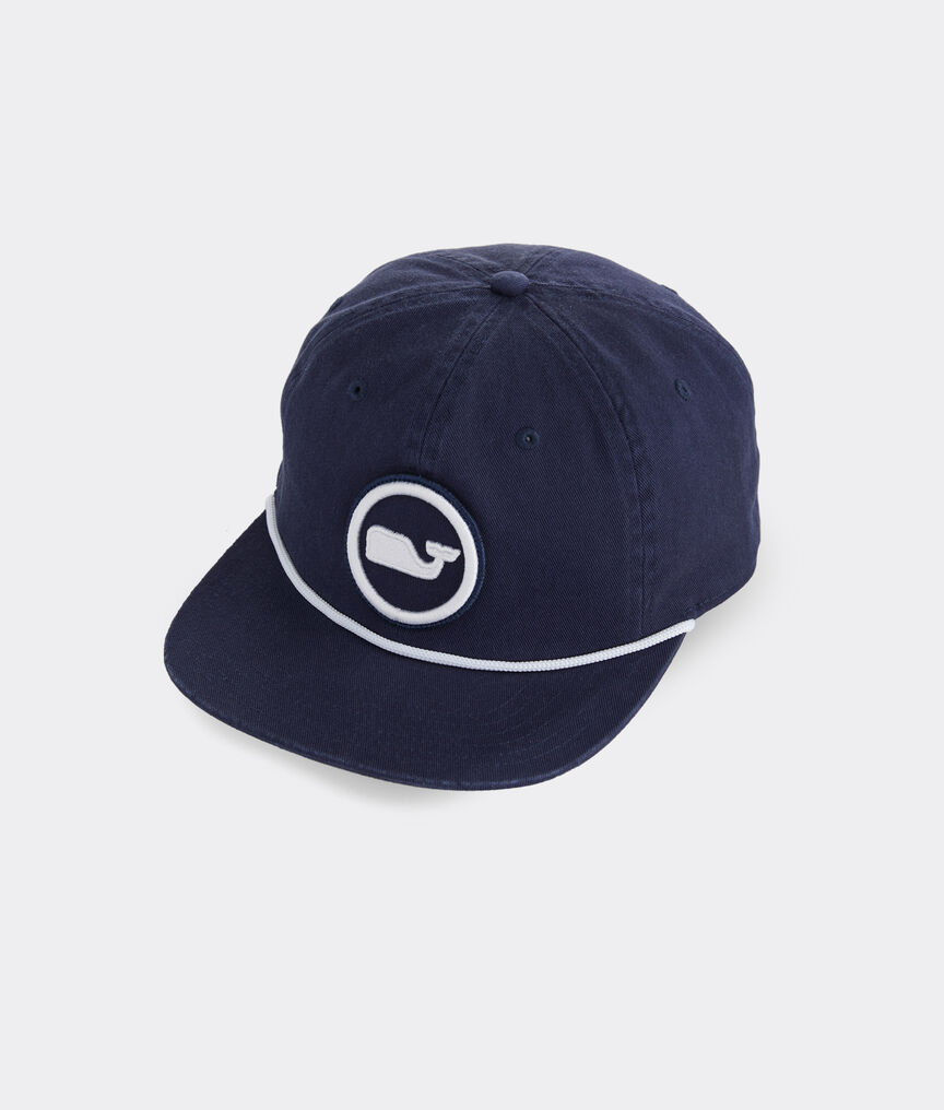 Whale Dot Rope Flat Brim Baseball Hat